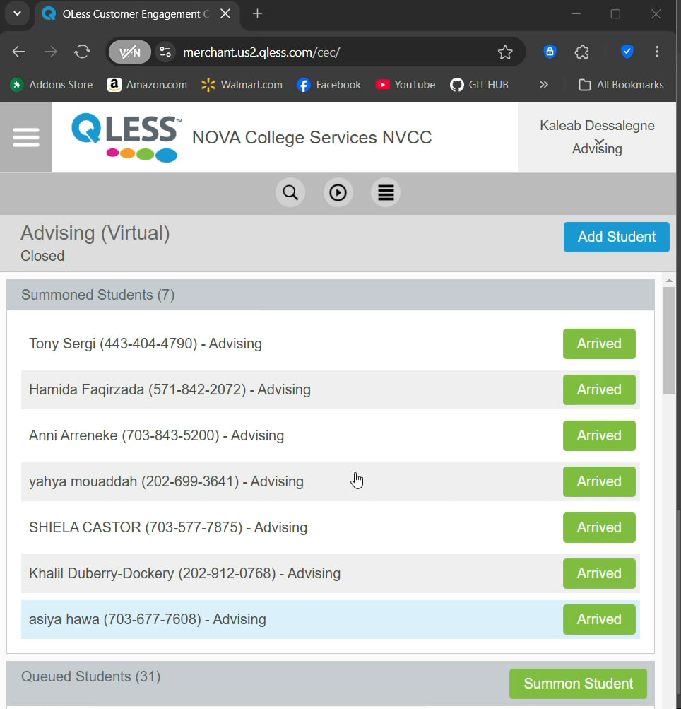 QLess Setup Verification