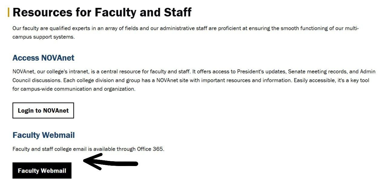 Faculty Webmail Screenshot